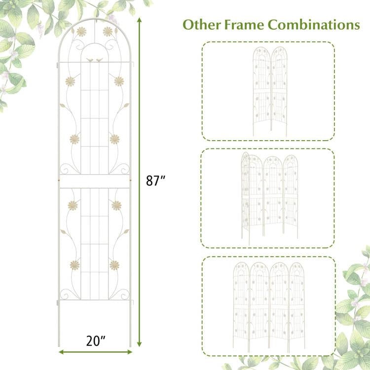 2 Pack - 7-ft Galvanized Steel Garden Trellis in White Metal Outdoor Finish LuxuryLifeWay Online Store