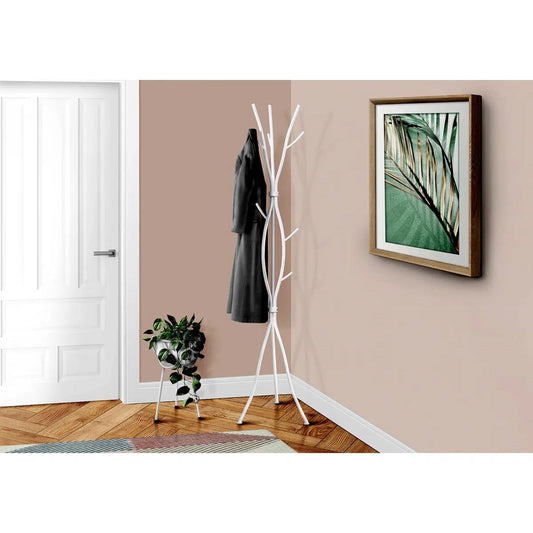 74-inch White Metal Coat Rack Entryway Hall Tree Umbrella Stand LuxuryLifeWay Online Store