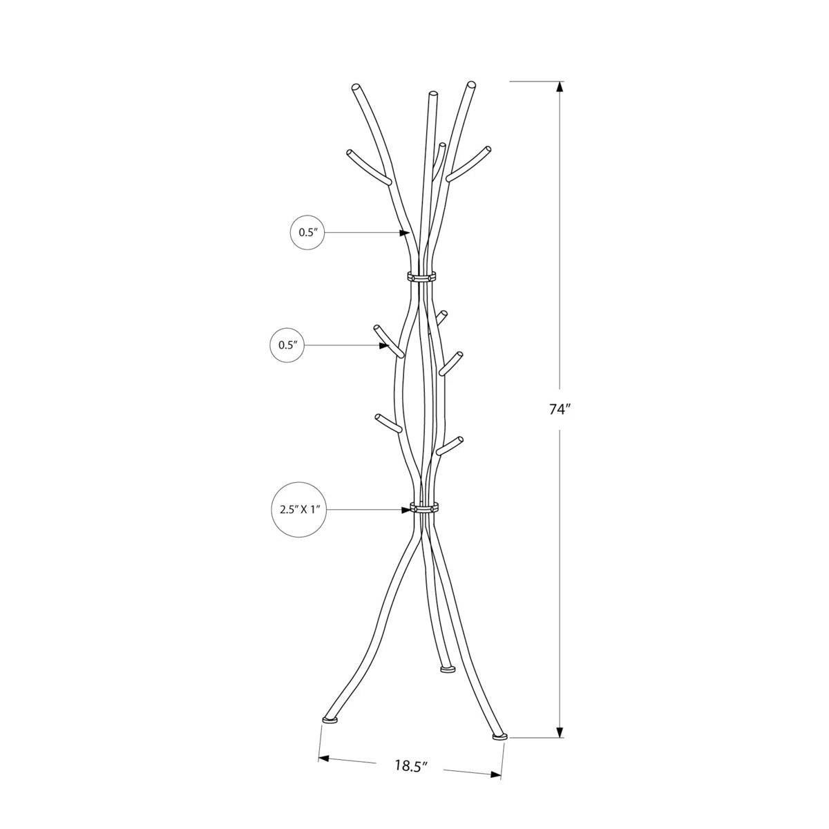 74-inch White Metal Coat Rack Entryway Hall Tree Umbrella Stand LuxuryLifeWay Online Store