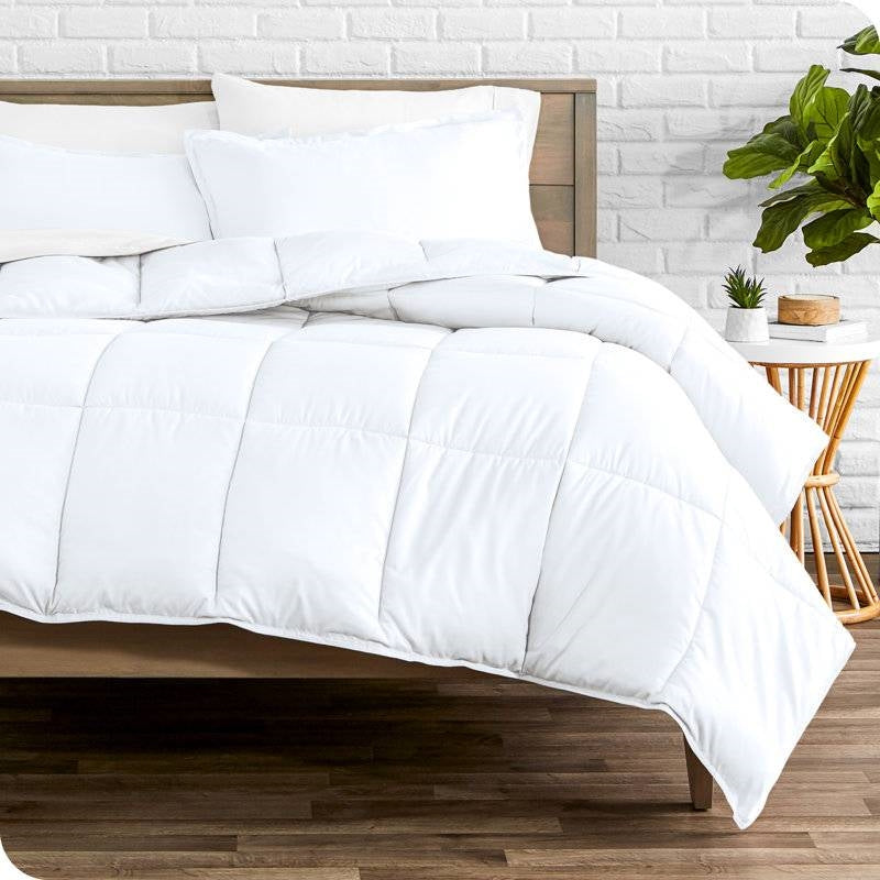 Twin/Twin XL size Super Soft Microfiber Down Alternative Comforter Set White LuxuryLifeWay Online Store