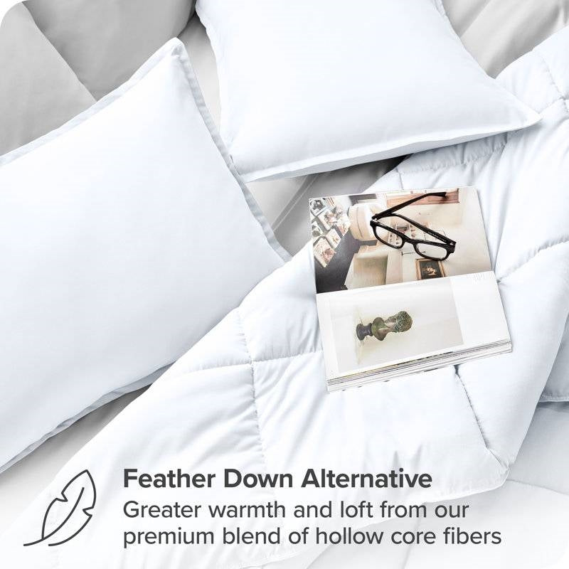 Twin/Twin XL size Super Soft Microfiber Down Alternative Comforter Set White LuxuryLifeWay Online Store