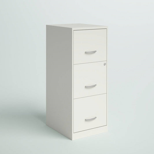 White Metal 3-Drawer Vertical File Cabinet with 2 Locking Drawers LuxuryLifeWay Online Store