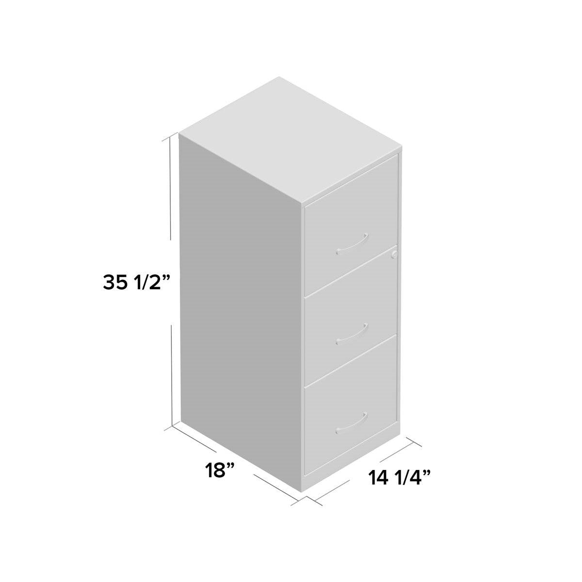 White Metal 3-Drawer Vertical File Cabinet with 2 Locking Drawers LuxuryLifeWay Online Store