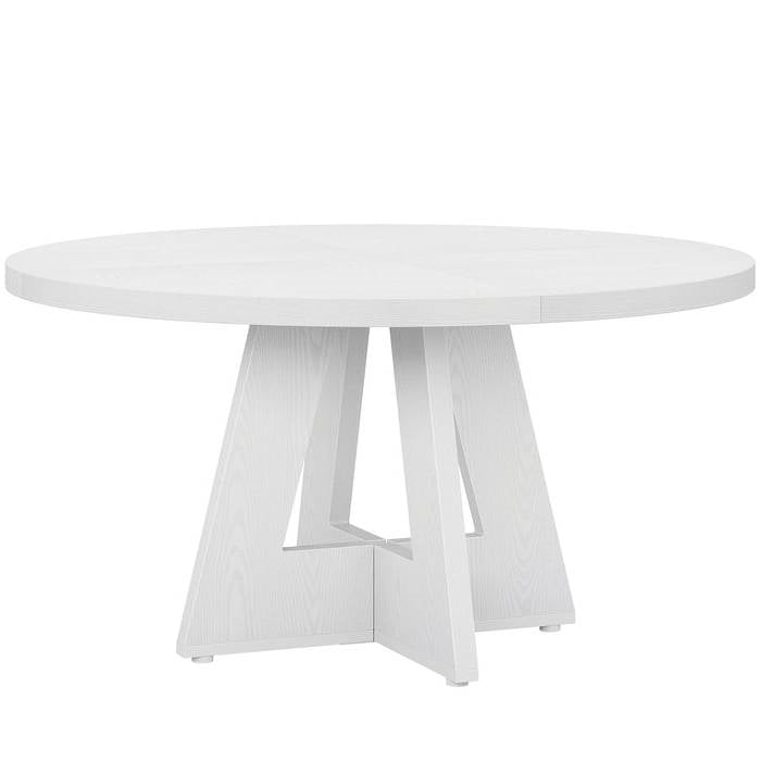 Modern Kitchen Round Circular Dining Table in White Wood Finish LuxuryLifeWay Online Store