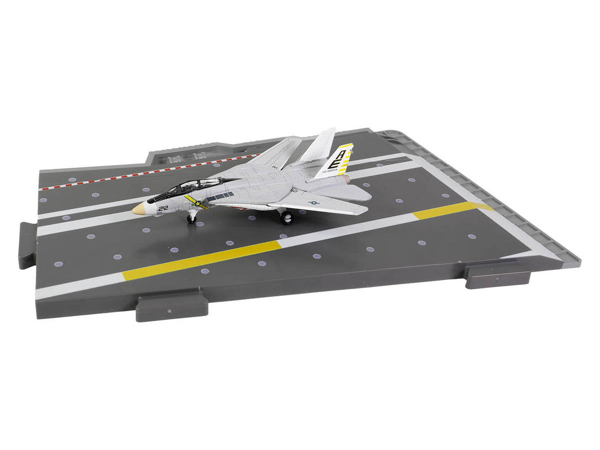 Grumman F-14B Tomcat Fighter Aircraft "VF-142 Ghostriders" and Section K of USS Enterprise (CVN-65) Aircraft Carrier Display Deck "Legendary F-14 Tomcat" Series 1/200 Diecast Model by Forces of Valor LuxuryLifeWay Online Store