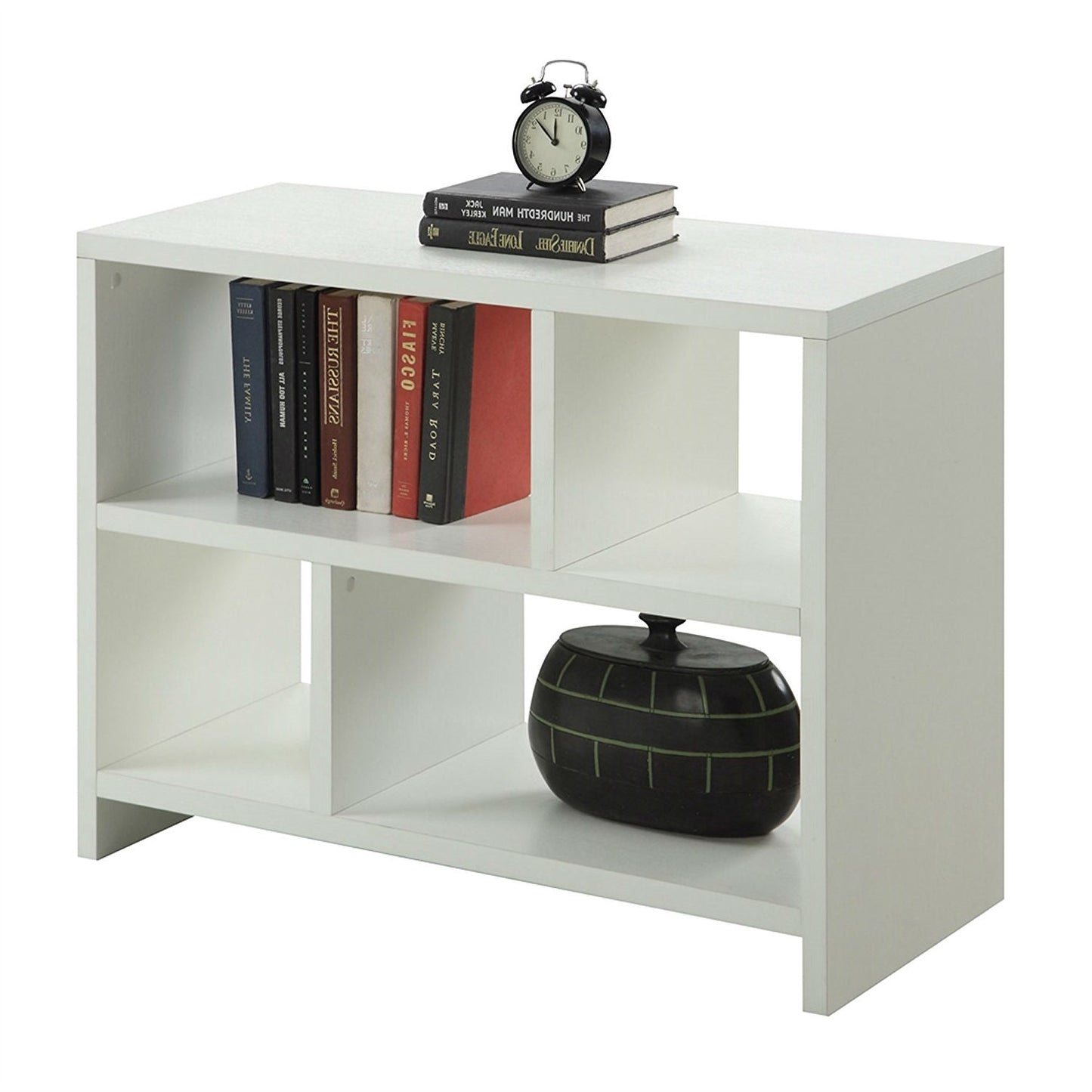 White 2-Shelf Modern Bookcase Console Table LuxuryLifeWay Online Store
