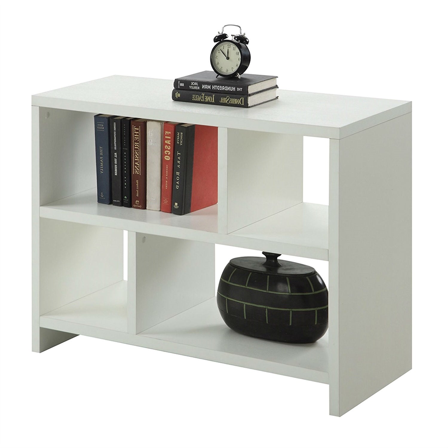 White 2-Shelf Modern Bookcase Console Table LuxuryLifeWay Online Store