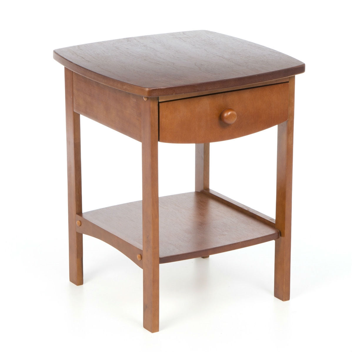 Walnut Wood Finish 1-Drawer Bedroom Nightstand Bedside Table LuxuryLifeWay Online Store