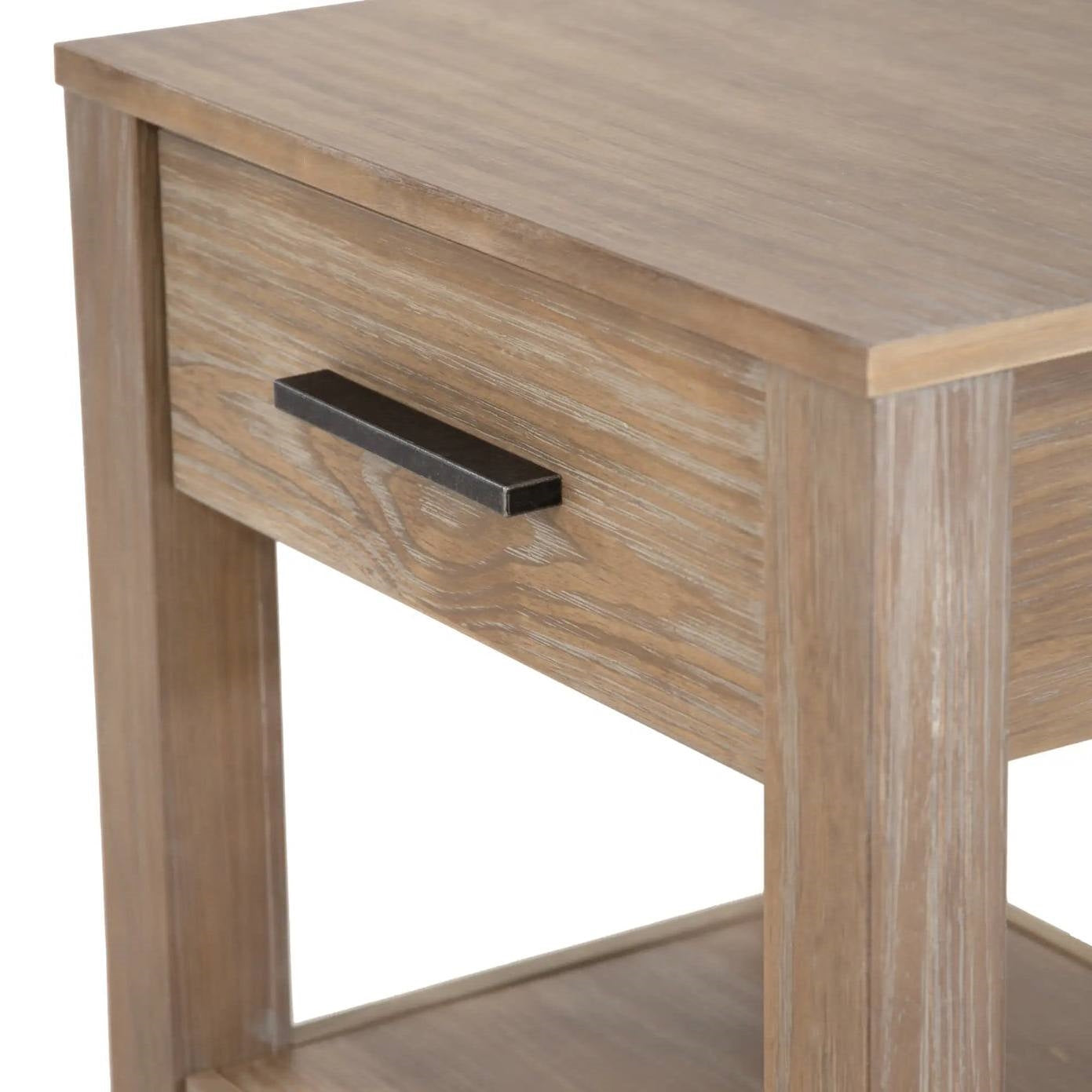 Farmhouse Traditional Rustic Pine Wood 1-Drawer Nightstand Bedside Table LuxuryLifeWay Online Store