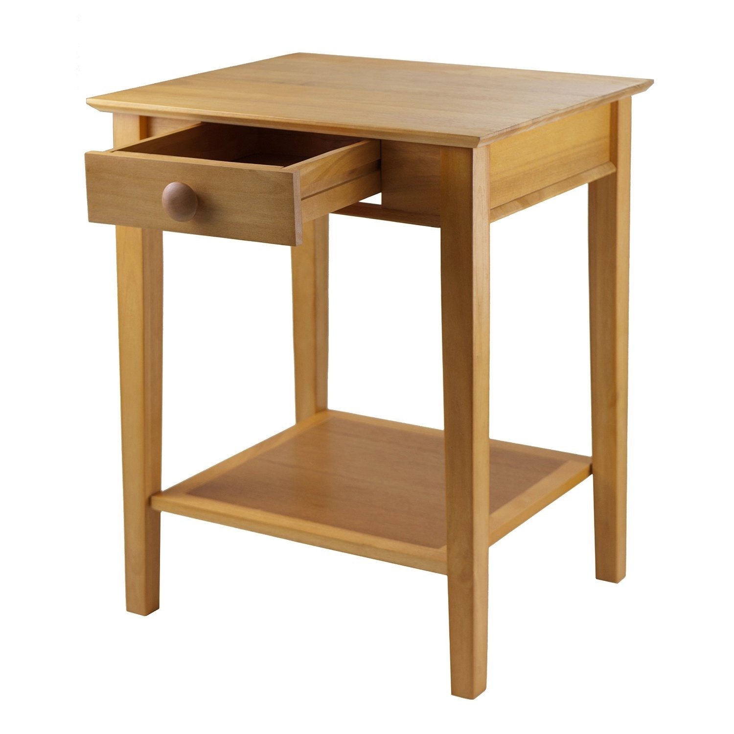 Modular Wooden Printer Stand with Drawer and Bottom Shelf in Honey LuxuryLifeWay Online Store