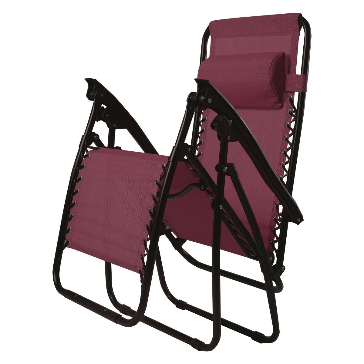 Set of 2 Burgundy Wine Red Folding Outdoor Zero Gravity Lounge Chair LuxuryLifeWay Online Store