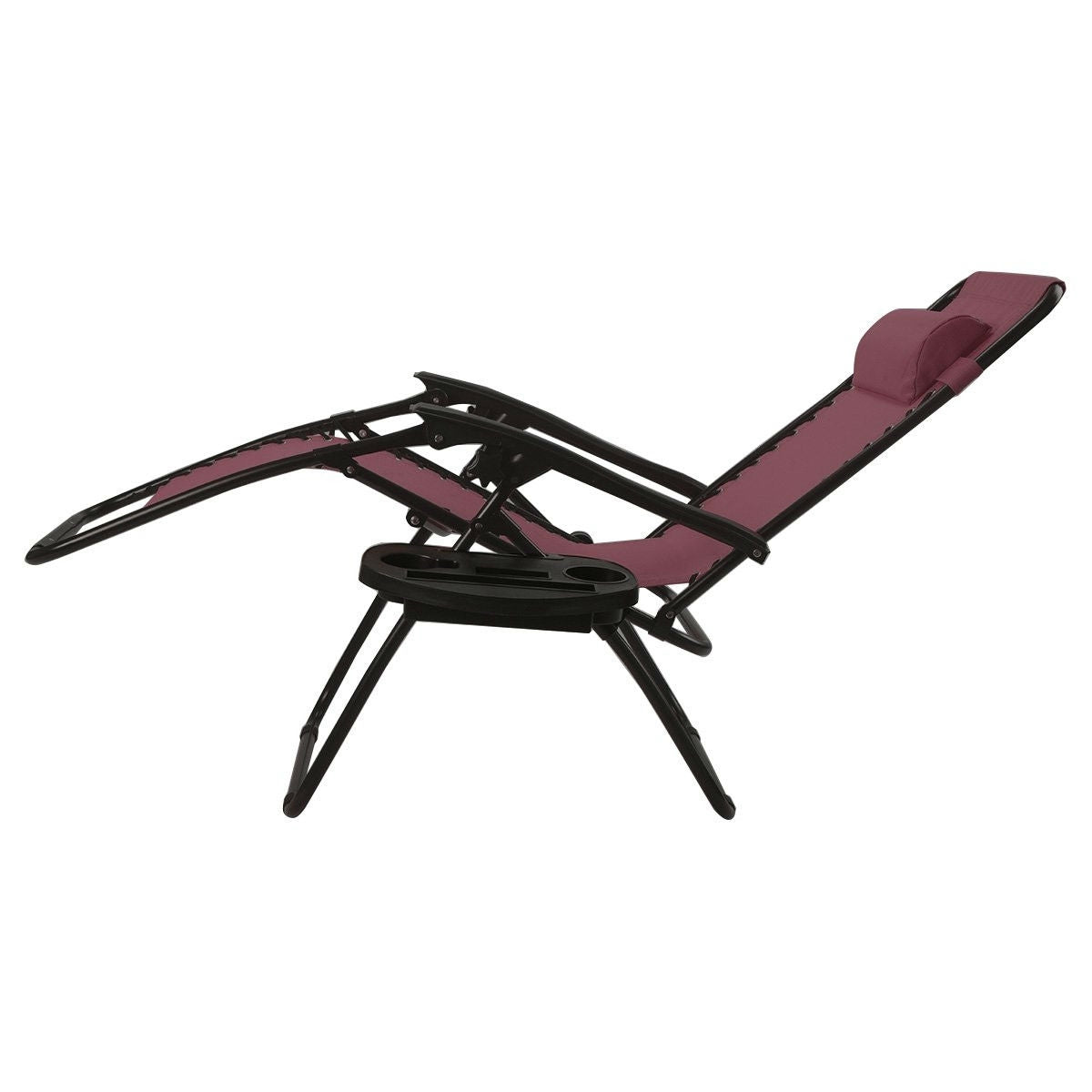Set of 2 Burgundy Wine Red Folding Outdoor Zero Gravity Lounge Chair LuxuryLifeWay Online Store