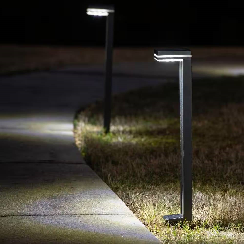 Set of 2 - Modern Outdoor Solar Light White LED Path Outdoor Yard Lighting LuxuryLifeWay Online Store