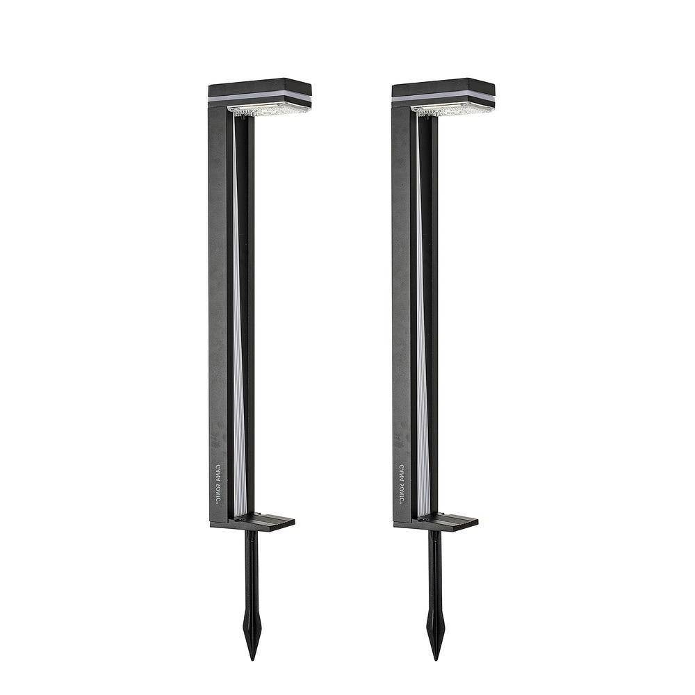 Set of 2 - Modern Outdoor Solar Light White LED Path Outdoor Yard Lighting LuxuryLifeWay Online Store