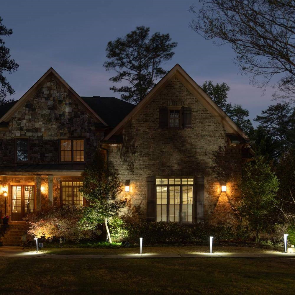 Set of 2 - Modern Outdoor Solar Light White LED Path Outdoor Yard Lighting LuxuryLifeWay Online Store