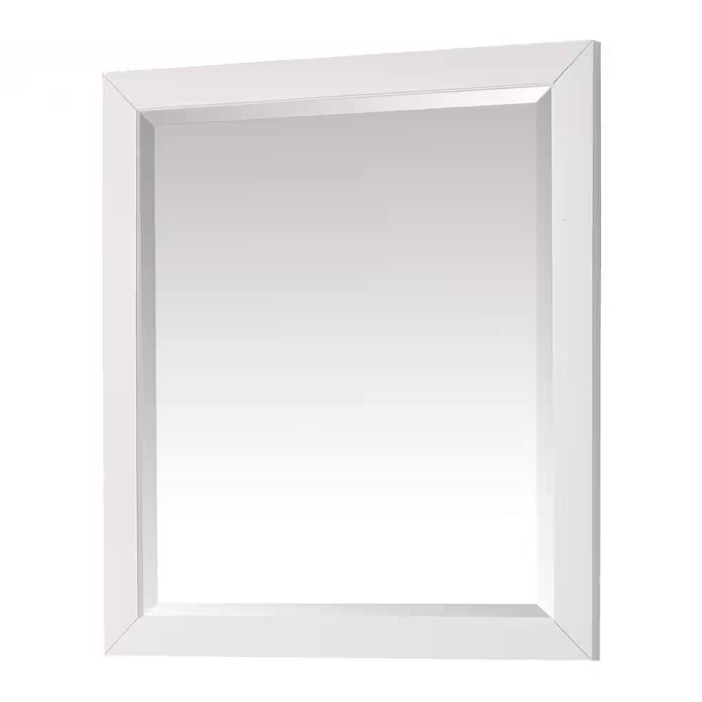 32-in x 28-in Bathroom Wall Mirror with White Solid Wood Frame LuxuryLifeWay Online Store