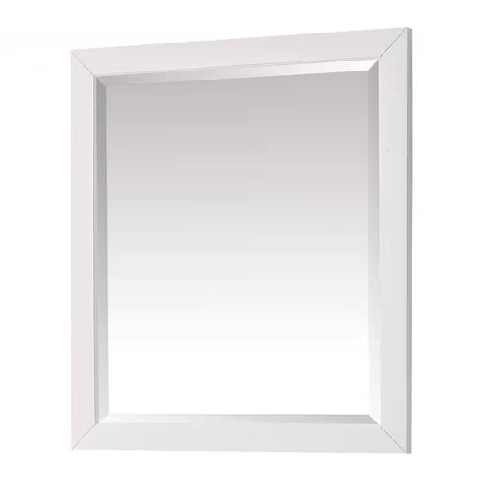 32-in x 28-in Bathroom Wall Mirror with White Solid Wood Frame LuxuryLifeWay Online Store