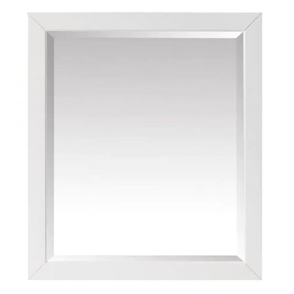 32-in x 28-in Bathroom Wall Mirror with White Solid Wood Frame LuxuryLifeWay Online Store