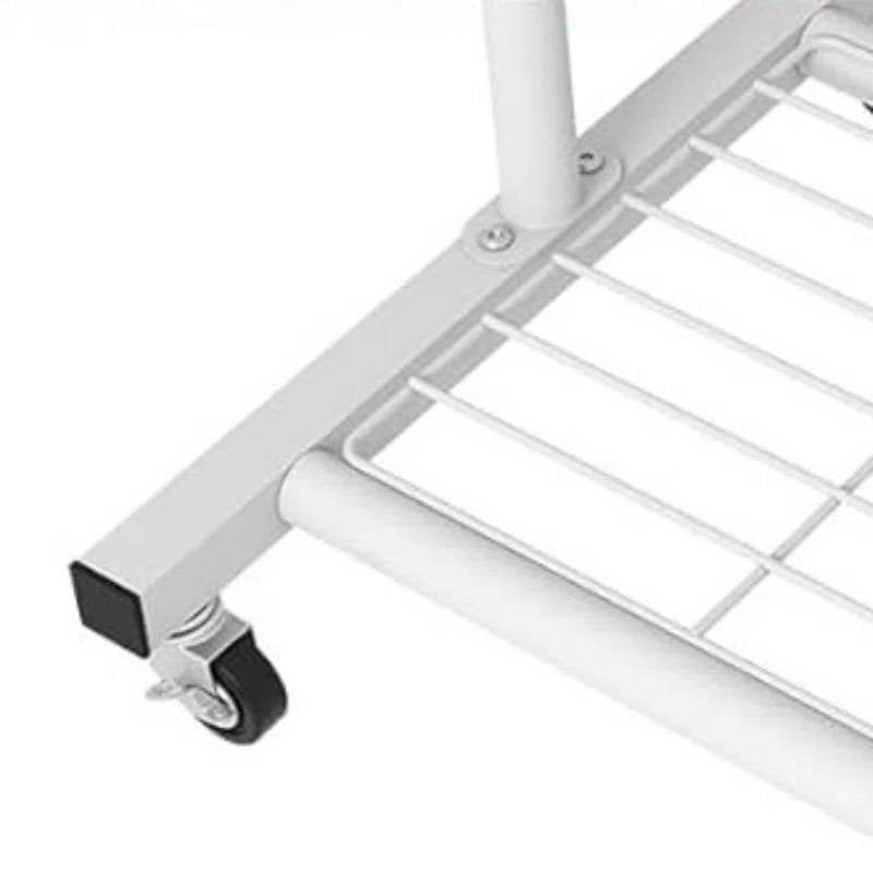 White Modern Garment Rack Clothes Hanging Rod with Lockable Wheels LuxuryLifeWay Online Store