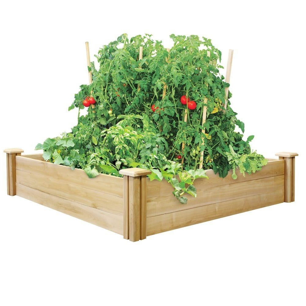 Cedar 4 ft x 4 ft x 10.5 in Raised Garden Bed - Made in USA LuxuryLifeWay Online Store