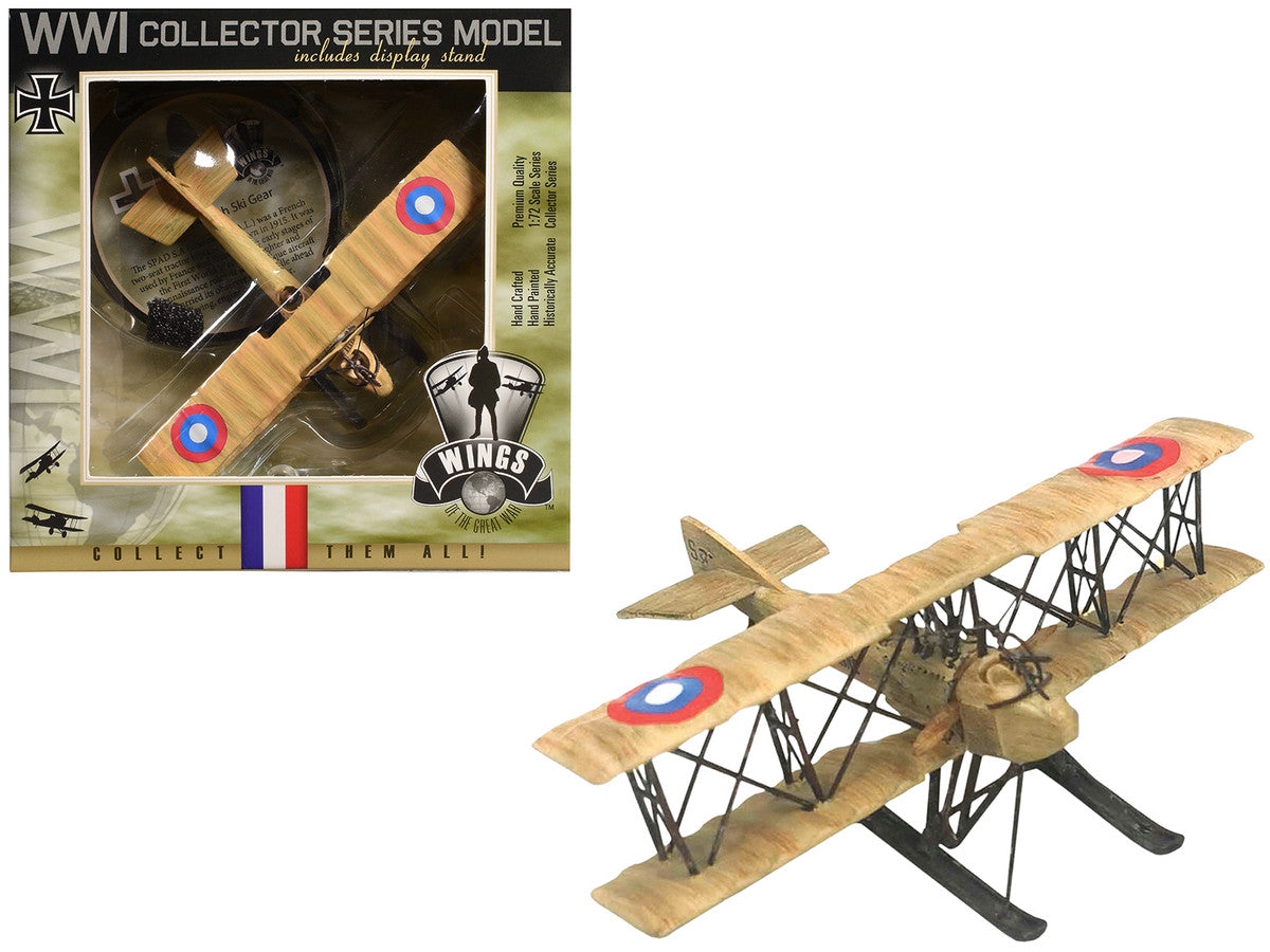 SPAD SA 4 Aircraft with Ski Gear "French Air Force" 1/72 Model Airplane by Wings of the Great War LuxuryLifeWay Online Store