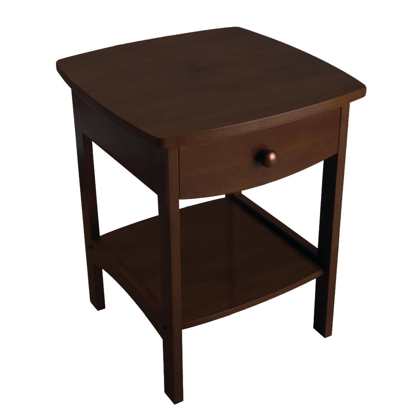 Walnut Finish Accent Table Nightstand with One Drawer LuxuryLifeWay Online Store