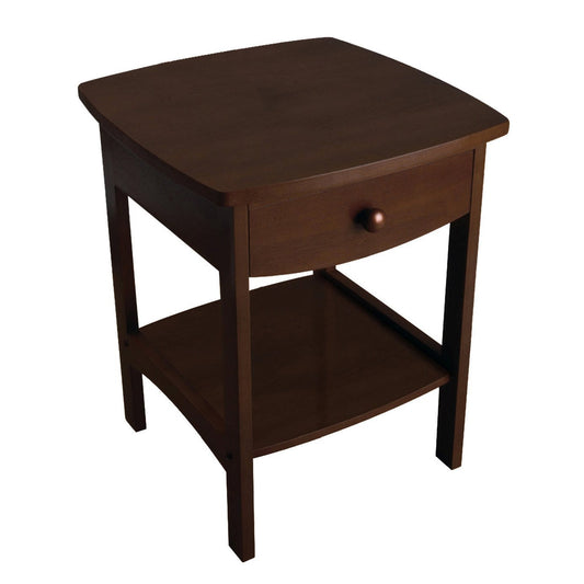 Walnut Finish Accent Table Nightstand with One Drawer LuxuryLifeWay Online Store
