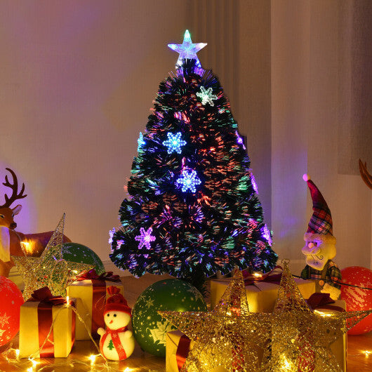 Costway LED Optic Artificial Christmas Tree with Snowflakes-3 Feet LuxuryLifeWay Online Store