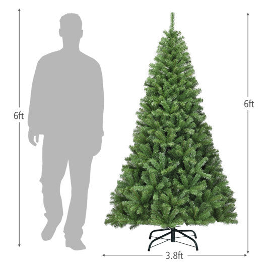 Costway PVC Artificial Christmas Tree Premium Hinged-6 ft LuxuryLifeWay Online Store