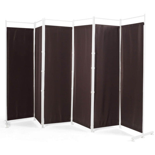 Costway 6-Panel Room Divider Folding Privacy Screen-Brown LuxuryLifeWay Online Store