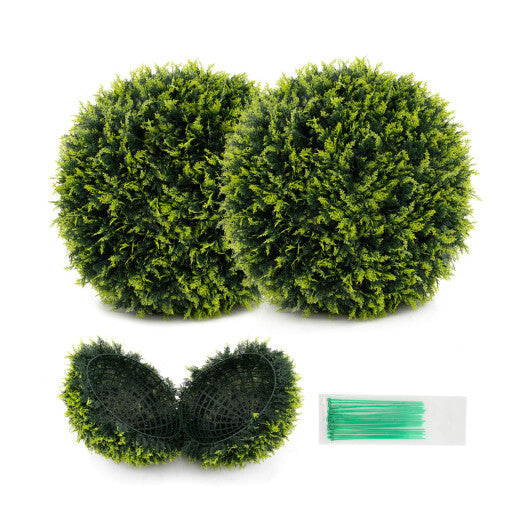 Costway 2 Pieces 18/22 Inches Indoor Outdoor Faux Decorative Balls for Patio Garden Front Door Balcony and Backyard-M LuxuryLifeWay Online Store