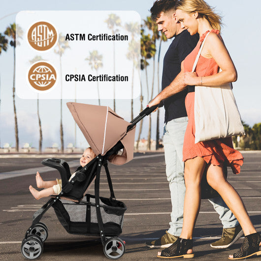 Costway Foldable Lightweight Baby Stroller Travel Pushchair 0-36 Months Age Group 13 lbs Coffee LuxuryLifeWay Online Store