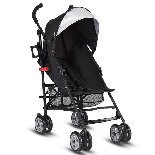 Costway Folding Lightweight Baby Toddler Umbrella Travel Stroller with Storage Basket Black LuxuryLifeWay Online Store