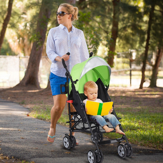 Costway Folding Lightweight Baby Toddler Umbrella Travel Stroller with Storage Basket Green LuxuryLifeWay Online Store