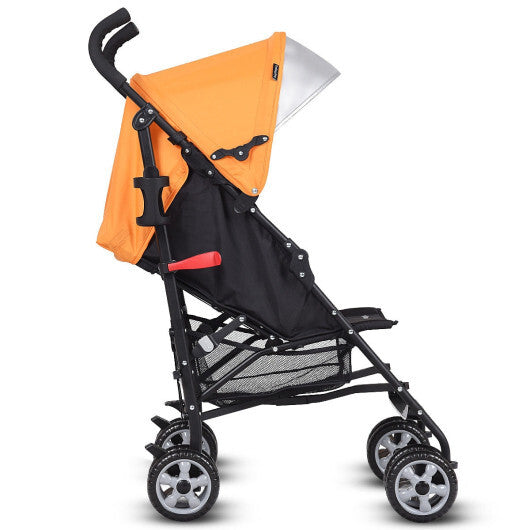 Costway Folding Lightweight Baby Toddler Umbrella Travel Stroller with Storage Basket Orange LuxuryLifeWay Online Store