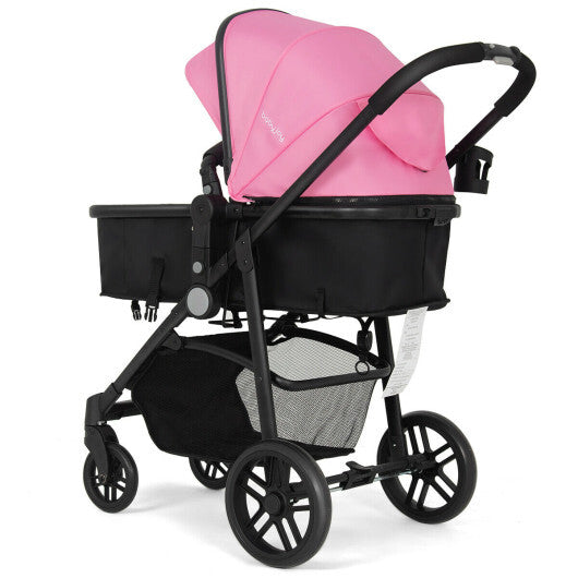 Babyjoy 2 in 1 Foldable Baby Stroller Kids Travel Newborn Infant Buggy Pushchair 22 lbs Pink LuxuryLifeWay Online Store