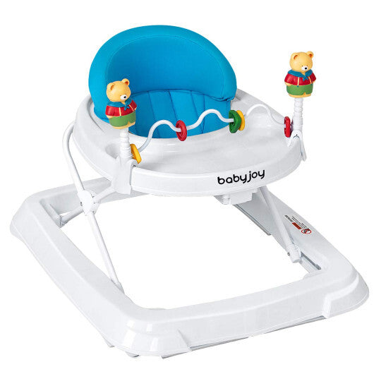 Costway Walker Adjustable Height Removable Toy Wheels Folding Portable Blue LuxuryLifeWay Online Store