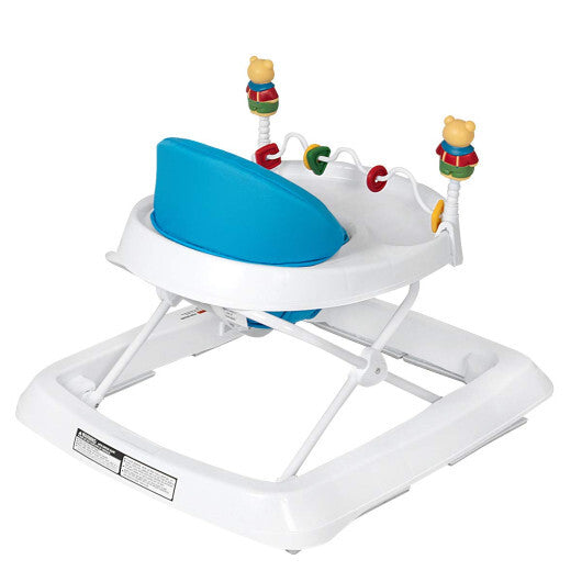 Costway Walker Adjustable Height Removable Toy Wheels Folding Portable Blue LuxuryLifeWay Online Store