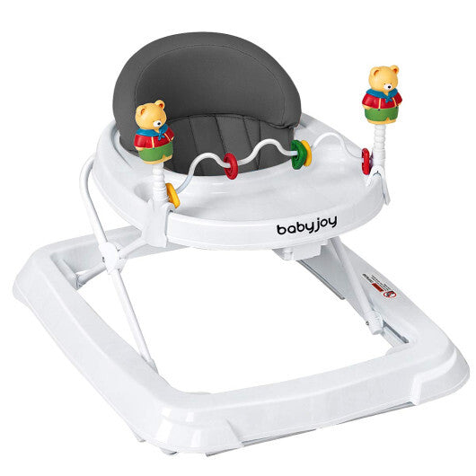 Costway Walker Adjustable Height Removable Toy Wheels Folding Portable Grey LuxuryLifeWay Online Store