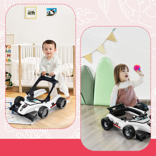 Costway 4-in-1 Baby Walker Foldable Activity Push Walker Adjustable White