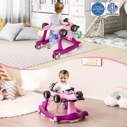 Costway 4-in-1 Foldable Activity Push Walker with Adjustable Height-Purple LuxuryLifeWay Online Store