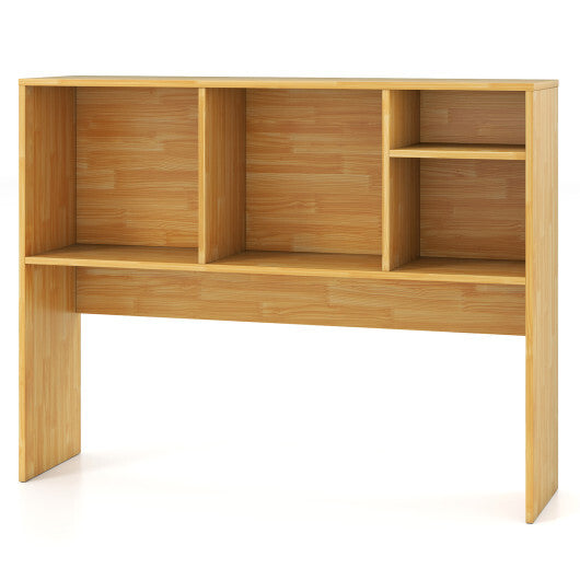 Costway Computer Desktop Bookcase with 4 Cubbies and Open Back Compartment-Beige LuxuryLifeWay Online Store