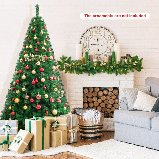Costway 7Ft Artificial PVC Christmas Tree Stand Indoor Outdoor Green LuxuryLifeWay Online Store