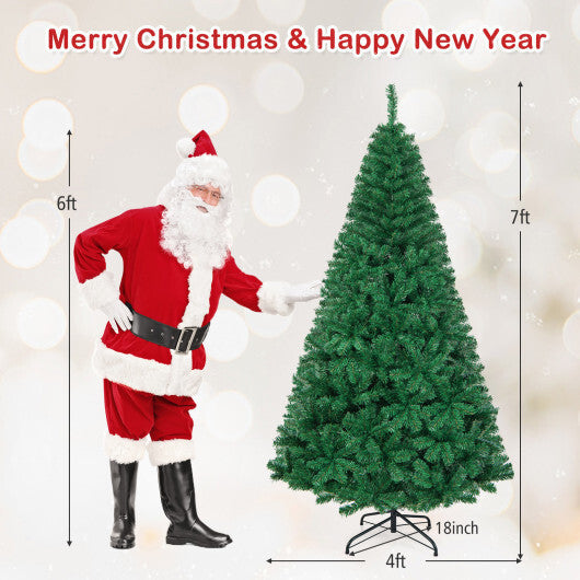 Costway 7Ft Artificial PVC Christmas Tree Stand Indoor Outdoor Green LuxuryLifeWay Online Store