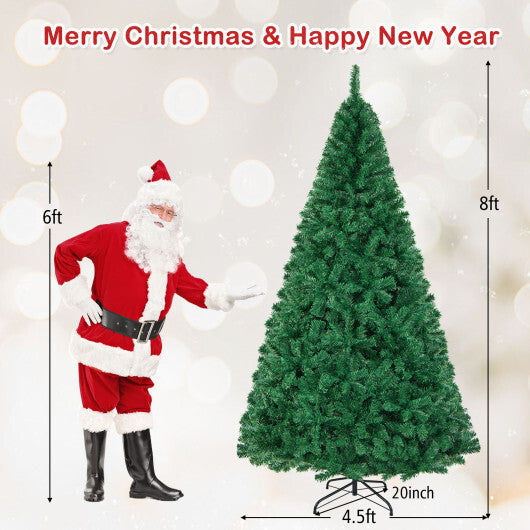 Costway 8Ft Artificial PVC Christmas Tree Stand Indoor Outdoor Green LuxuryLifeWay Online Store