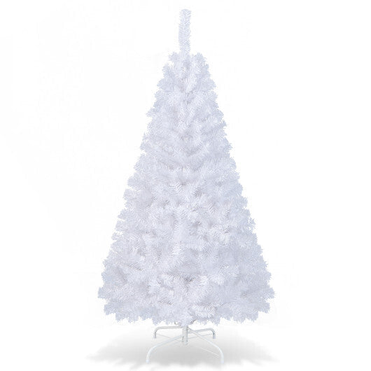 Costway 5Ft Artificial PVC Christmas Tree W/Stand Holiday Season Indoor Outdoor White LuxuryLifeWay Online Store