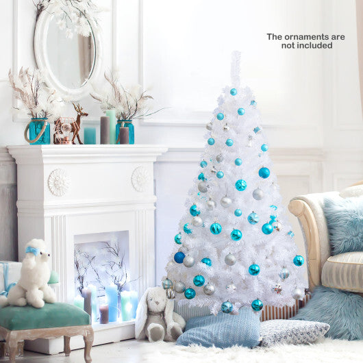Costway 5Ft Artificial PVC Christmas Tree W/Stand Holiday Season Indoor Outdoor White LuxuryLifeWay Online Store