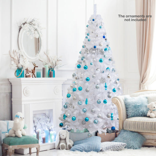 Costway 7Ft Artificial PVC Christmas Tree Stand Indoor Outdoor White LuxuryLifeWay Online Store