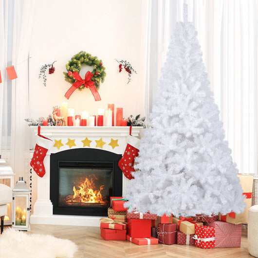 Costway 7Ft Artificial PVC Christmas Tree Stand Indoor Outdoor White LuxuryLifeWay Online Store