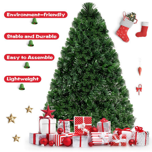 Costway 3Ft Pre-Lit Fiber Optic PVC Christmas Tree Tabletop Plastic LuxuryLifeWay Online Store